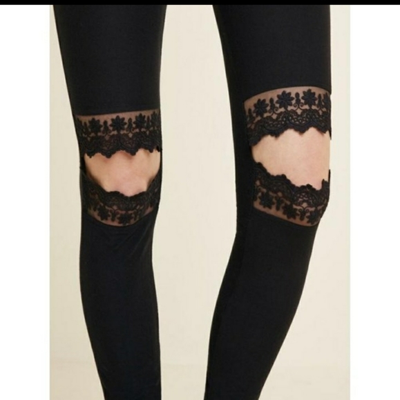 Knee Lace Black Leggings | Poshmark